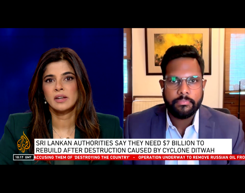 CSF Director Interviewed by Al Jazeera News on Cyclone Ditwah Impacts